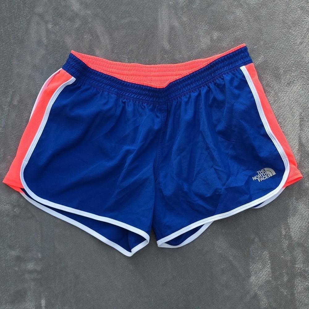 The North Face Womens Shorts Blue Size M lined hiking running Camping Outdoors